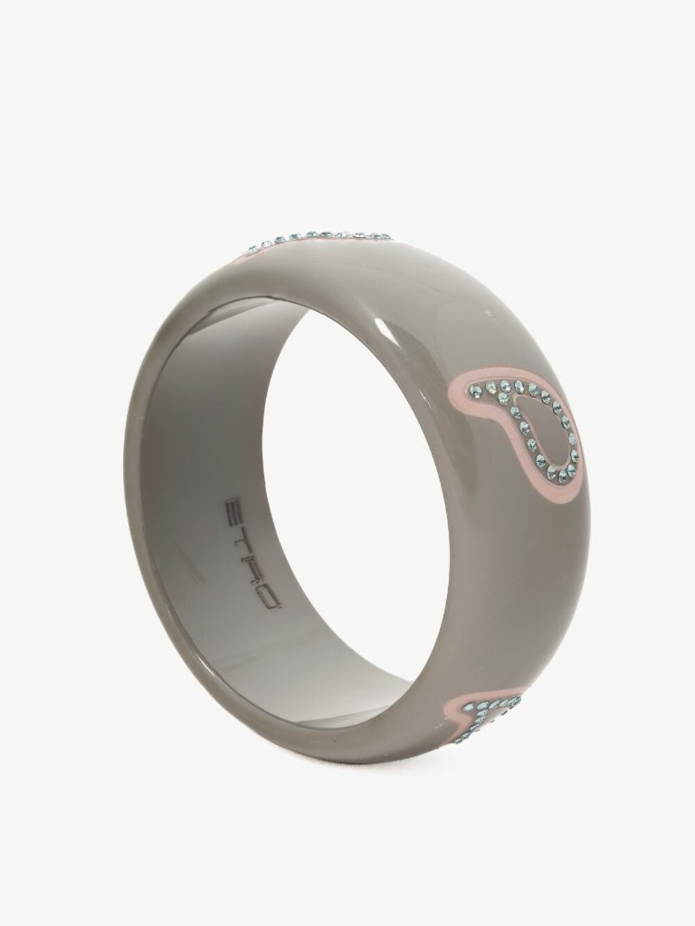 Etro Grey Crystal-Paisley Resin Bangle